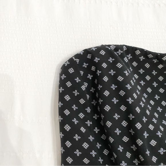 Club MONACO ADELINE 100% SILK BLACK WHITE PATTERN STRAPLESS CUT OUT MINI DRESS - Picture 6 of 10